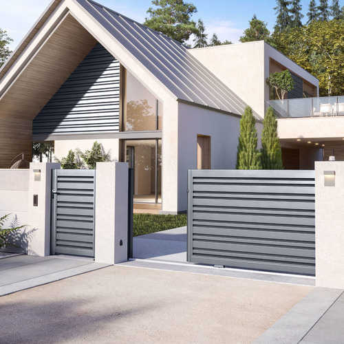 Portail barreaux persiennes aluminium