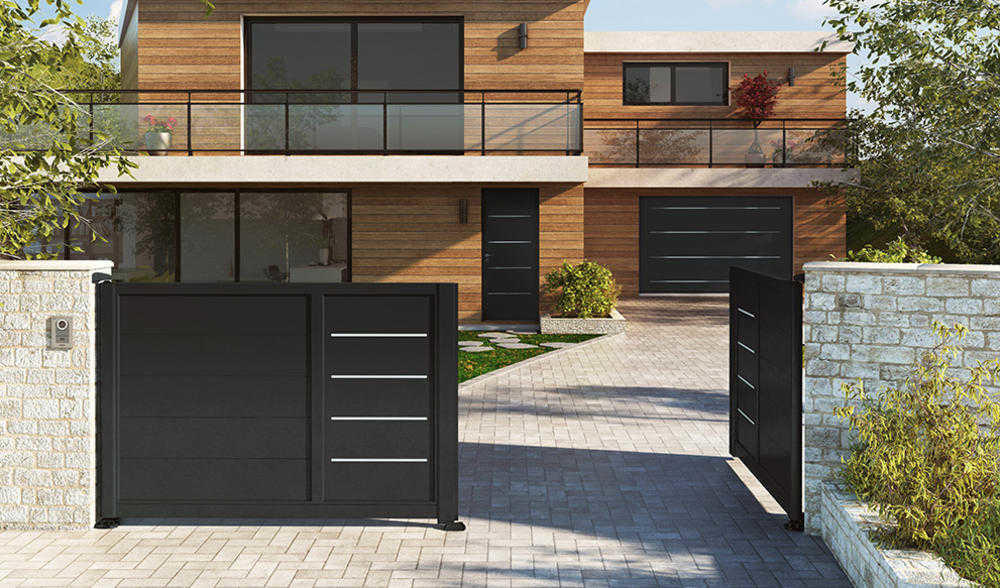 portail cotim 11 gamme AKORDIA portail sur mesure décors aluminium